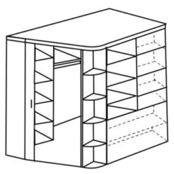 LOMADO® Begehbarer Eckkleiderschrank Mit Falttür JOHANNESBURG-43 In Weiß Mit Light Grey, B/H/T: Ca. 124/199/148 Cm -Komar Verkäufe 30595130 03