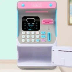 Syntek Simulierte Gesichtserkennung ATM Bank Passwortautomatik Geldrollen-Safe Spardose Spielzeug Für Geldautomaten -Komar Verkäufe 30598514 05