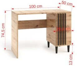 Feldmann-Wohnen Schreibtisch Bürotisch Livia 100x50x74,5cm Artisan Eiche Schwarz -Komar Verkäufe 31127311 04