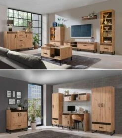 Feldmann-Wohnen Highboard Vitrne Lamelix 90x40x143cm 2-türig -Komar Verkäufe 31279255 06