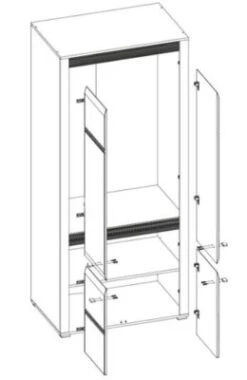 Feldmann-Wohnen Stauraumschrank Sevilla Mehrzweckschrank 90cm 2-türig -Komar Verkäufe 31279721 03