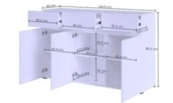 Feldmann-Wohnen Sideboard Rimini Kommode 135cm Grifflos 3-türig -Komar Verkäufe 31279841 04