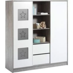 Schardt Kleiderschrank ECO STAR, Driftwood/weiß, 2-türig Mit Mittelregal