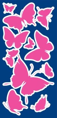 Crearreda Wandsticker Leucht-Schmetterlinge, 46-tlg.