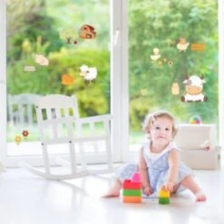 Crearreda Fenster Sticker Bauernhof, 21-tlg.