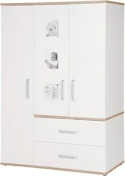 Roba Kleiderschrank PIA, 3-trg., Weiß/Sanremo Eiche