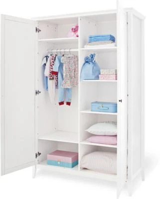 Pinolino Kleiderschrank SMILLA, 2-türig, Kiefer Weiß Lasiert 2 Pinolino Kleiderschrank SMILLA, 2-türig, Kiefer Weiß Lasiert – Bild 2