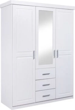 Inter Link Kleiderschrank Stodde, 3-türig., Kiefer Massiv, Weiß