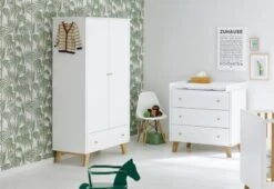 Pinolino Kleiderschrank PAN, 2-türig, Eiche Teilmassiv, Weiß Lackiert -Komar Verkäufe 5378801 04