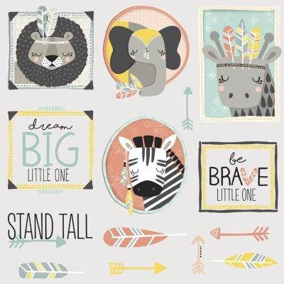 RoomMates Wandsticker Tiergalerie, Bunt 2 RoomMates Wandsticker Tiergalerie, Bunt – Bild 2