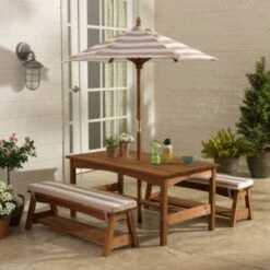 KidKraft Gartentisch & Bänke Mit Sitzkissen/Sonnenschirm -Komar Verkäufe 6847284 03