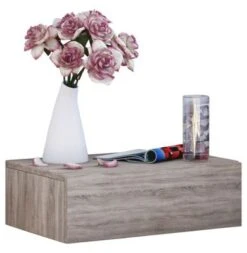 VCM Holz Dielenmöbel Flurregal Dekoregal Wandboard Wandregal Wandschublade Blado-1