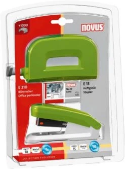 SCHNEIDER NOVUS Locher & Heftgerät Set Twinset Grün