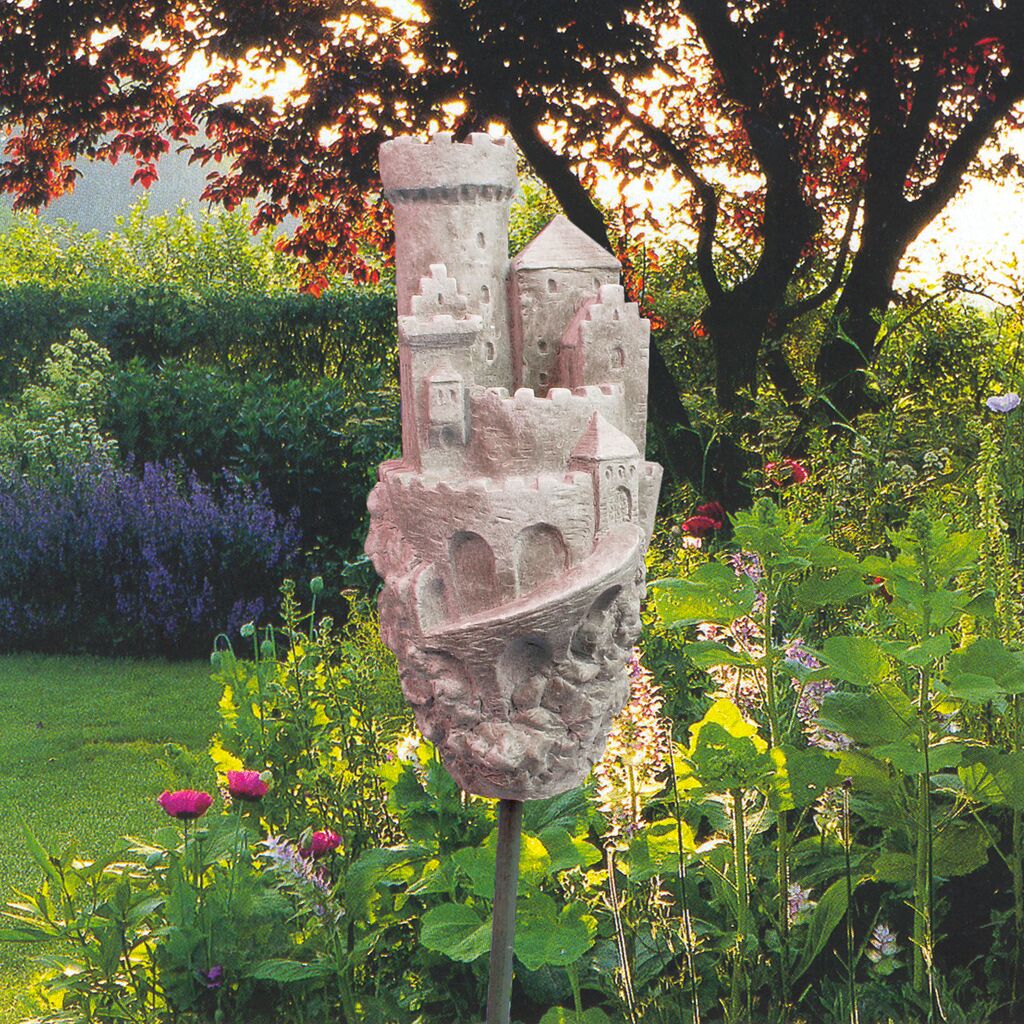 Titelseite -Komar Verkäufe romantischer gartendeko beetstecker mit kleiner ritterburg aus steinguss rosenburg2